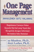 ONE PAGE MANAGEMENT