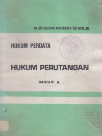 Image of HUKUM PERDATA : HUKUM PERUTANGAN BAGIAN A