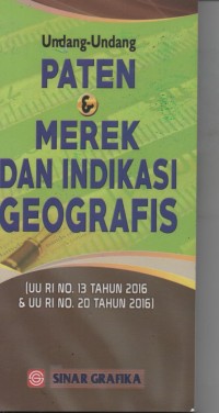 Image of UNDANG UNDANG PATEN & MEREK DAN INDIKASI GEOGRAFIS