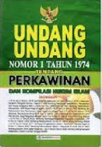 Image of Undang-undang RI No. 1 tahun 1974 tentang Perkawinan